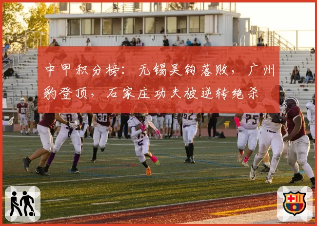 中甲积分榜：无锡吴钩落败，广州豹登顶，石家庄功夫被逆转绝杀